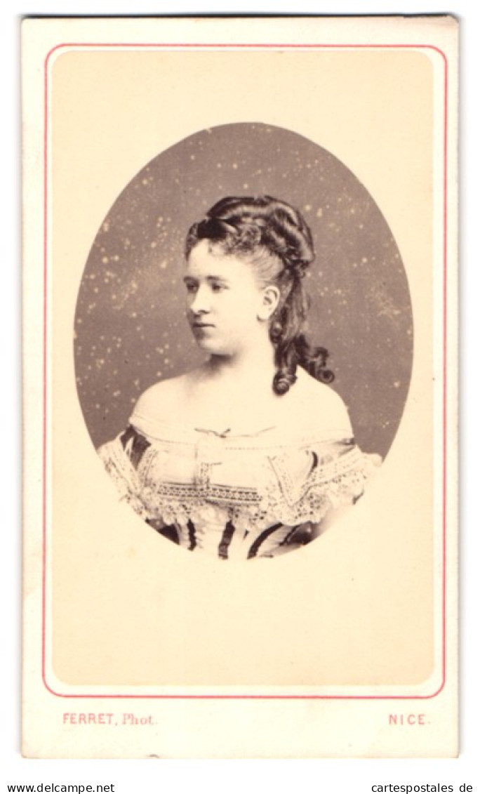 Photo Ferret, Nice, Portrait De Theresia Josepha Edle Von Rogister / Recum, 1. Frau Des Baron Von Recum, 1868  - Famous People