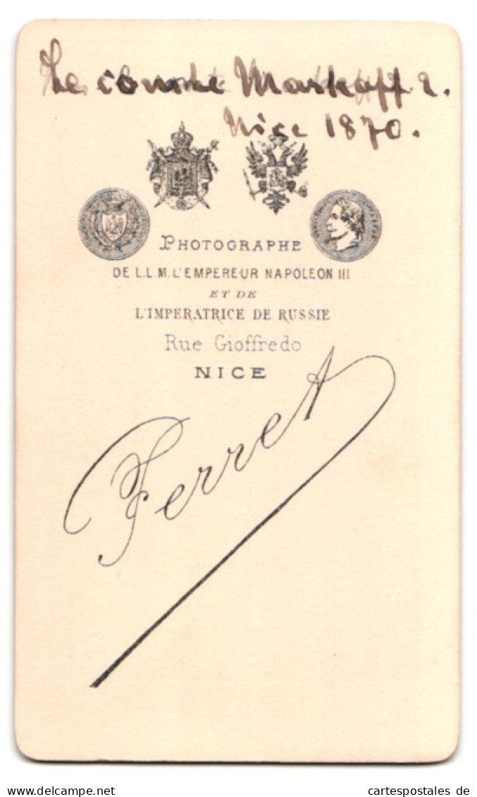 Photo Ferret, Nice, Le Comte Markoff 2. Im Anzug Avec Chin Strap Bart, 1870  - Berühmtheiten