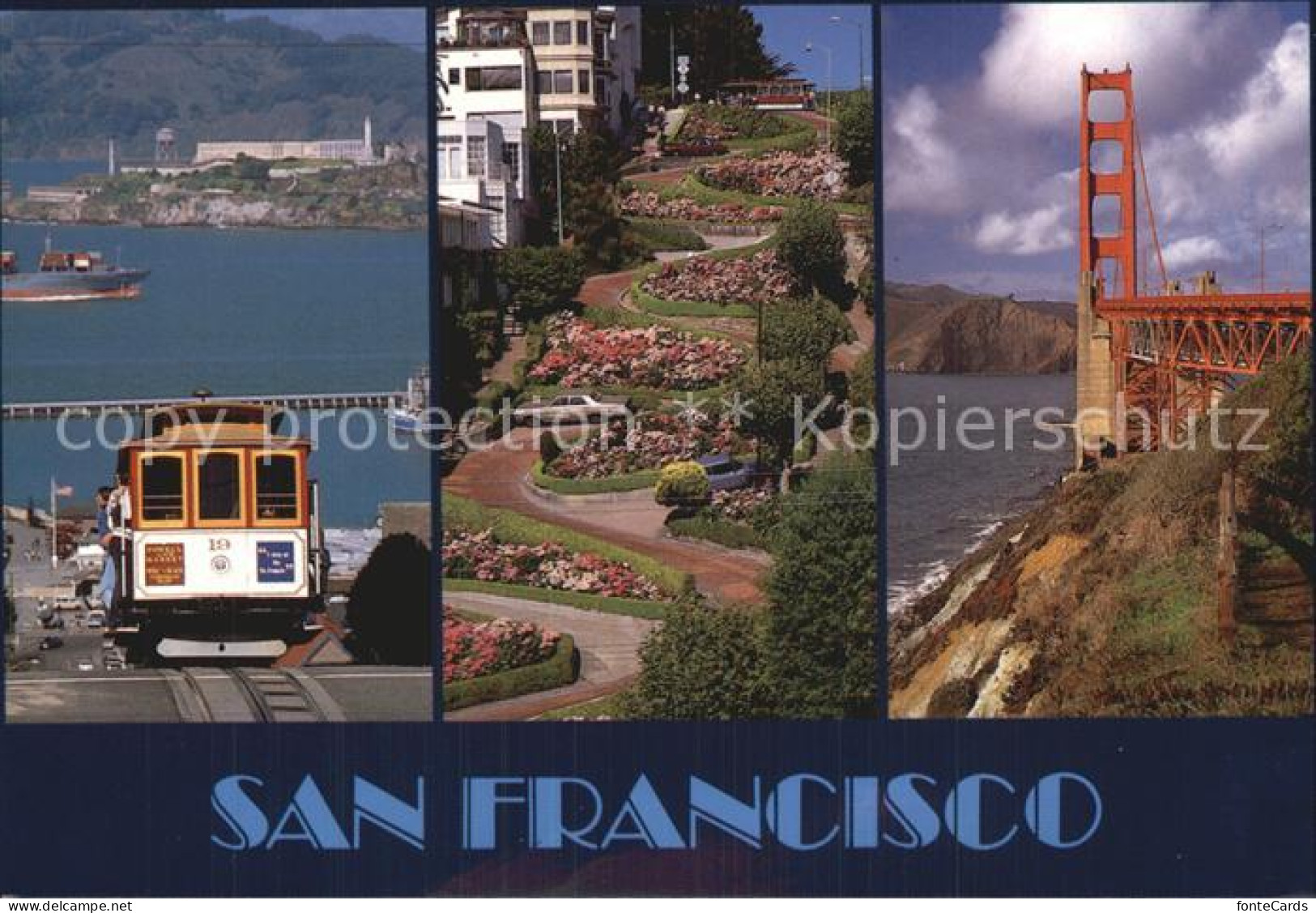 72582839 San_Francisco_California Cable-Car Lombard-Street Golden-Gate-Bridge - Sonstige & Ohne Zuordnung