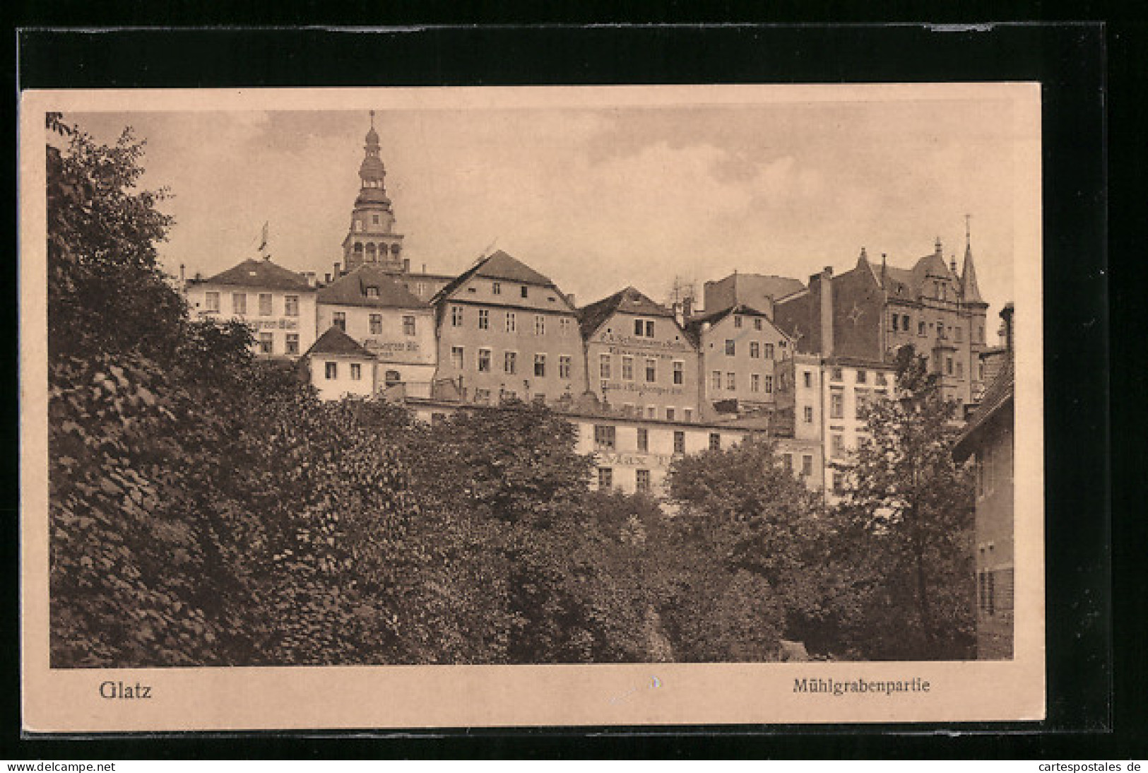 AK Glatz, Mühlgrabenpartie Mit Kirche  - Schlesien