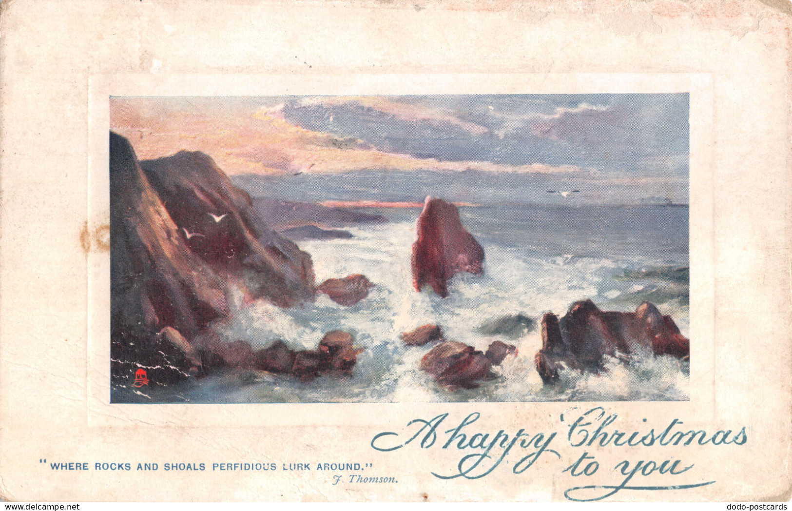 R299014 A Happy Christmas To You. Rough Seas. Tuck. Oilette. Plate Marked - Wereld