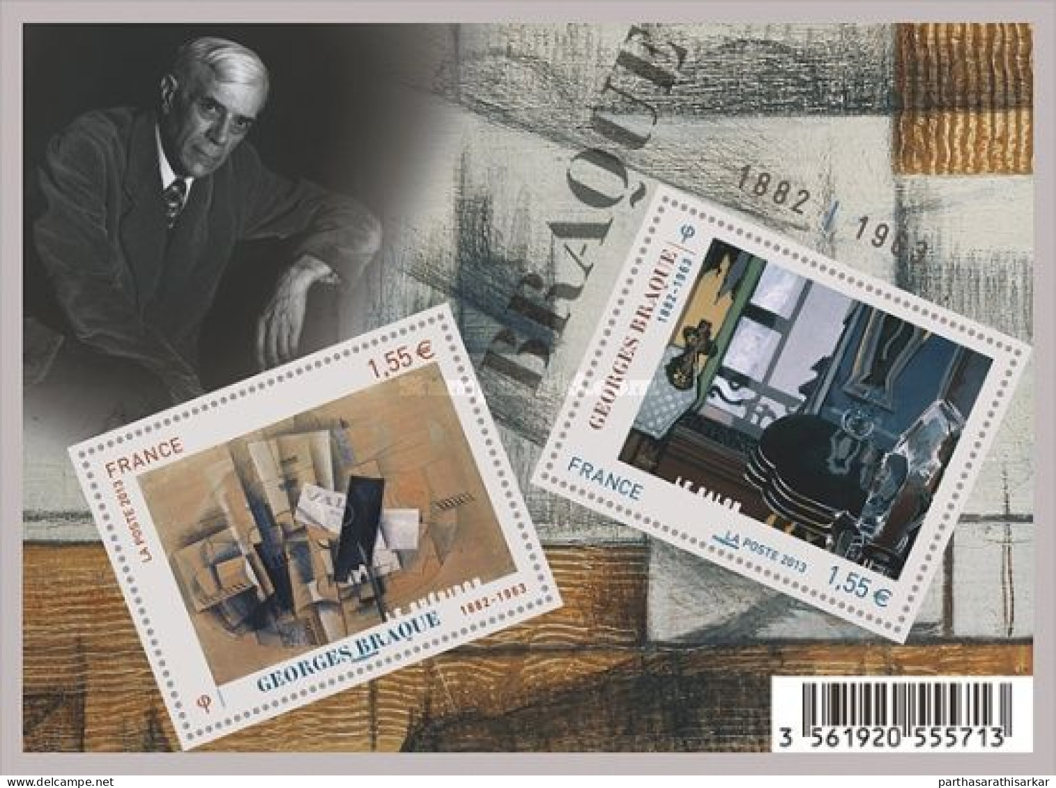 FRANCE 2013 50TH DEATH ANNIVERSARY OF GEORGES BRAQUE 1882-1963 FAMOUS PAINTER PAINTINGS MINIATURE SHEET MS MNH - Ongebruikt