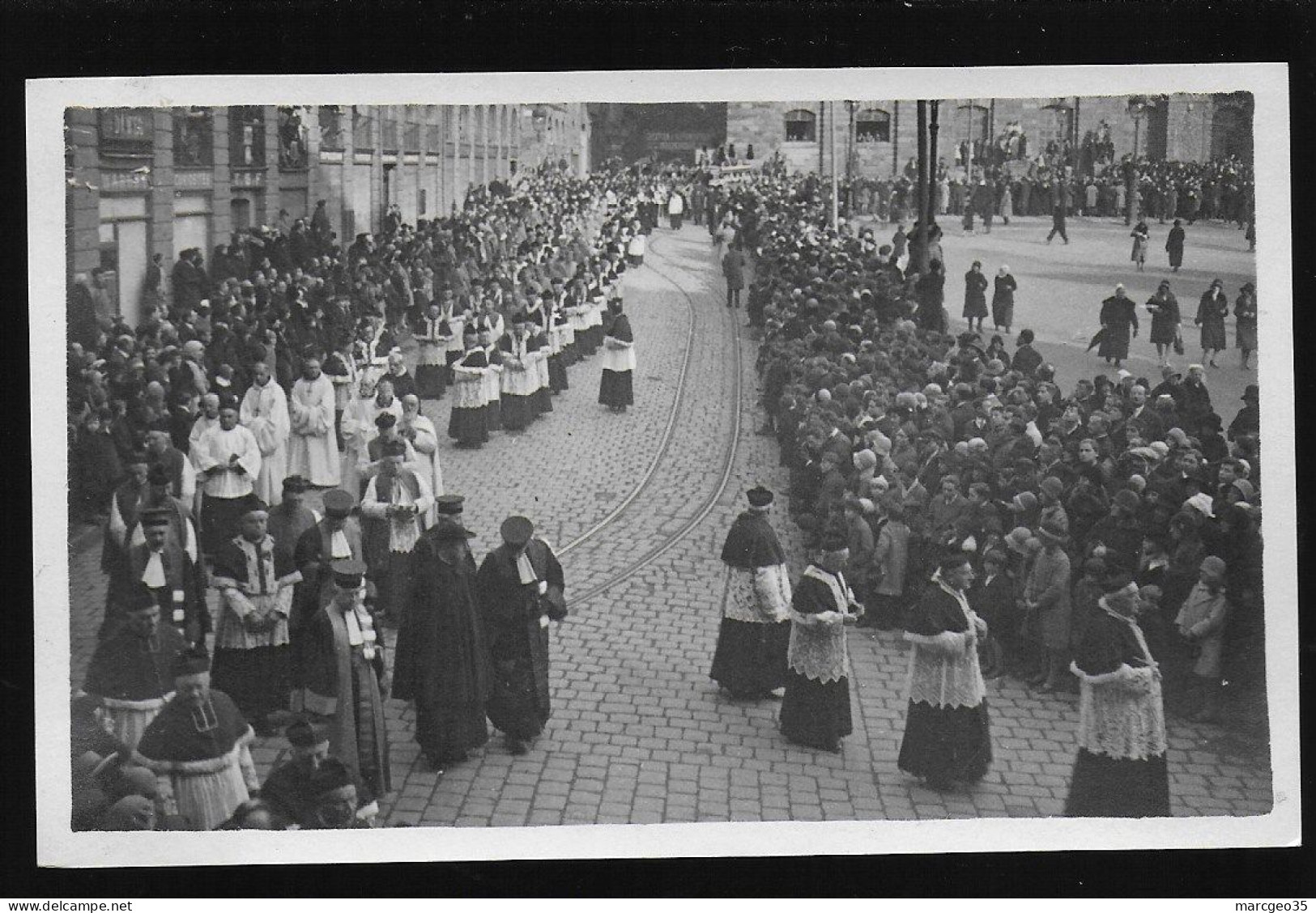 35 Rennes Carte Photo Funérailles En Grandes Pompes Cortège Place Du Parlement Les Juges Et Religieux Enterrement De C - Rennes