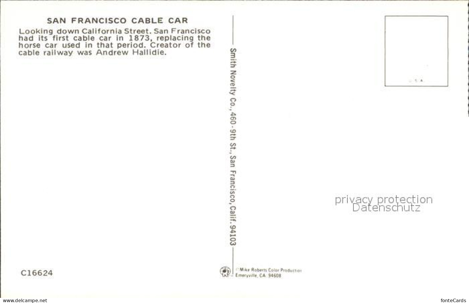 72582746 San_Francisco_California Cable Car California Street - Andere & Zonder Classificatie