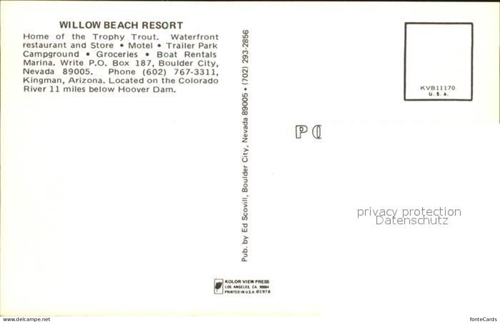 72582732 Willow Beach Resort  Willow Beach - Sonstige & Ohne Zuordnung