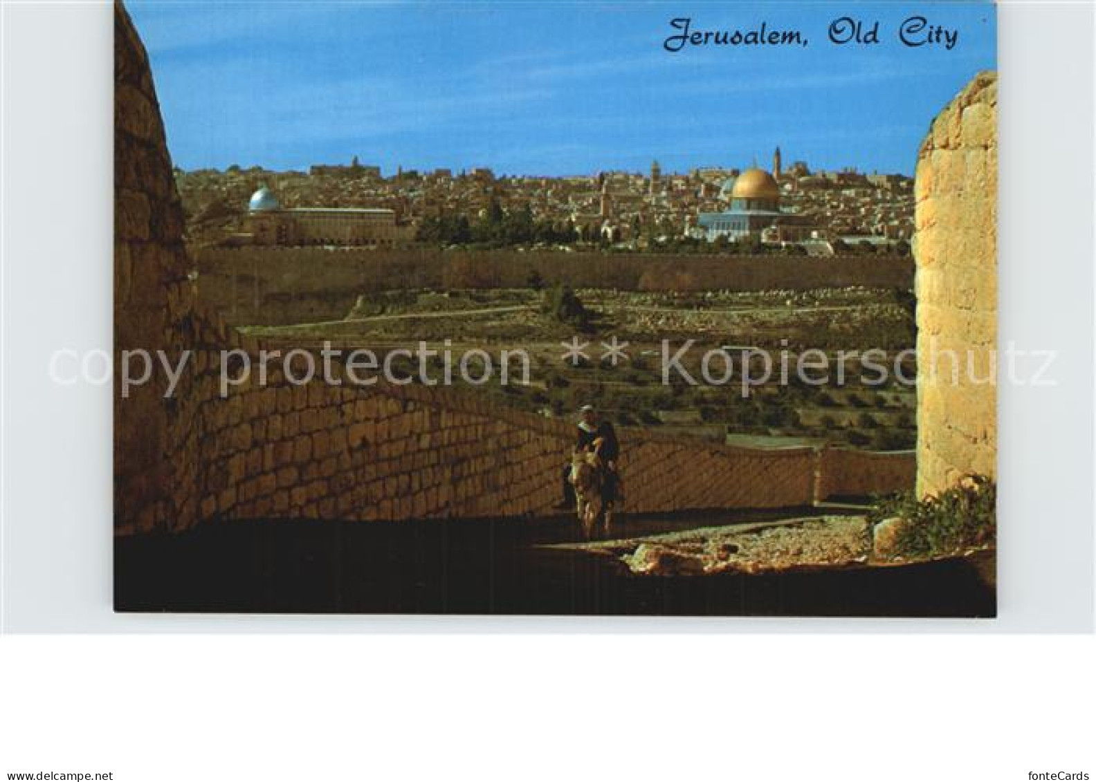 72582495 Jerusalem Yerushalayim Old City View From Mount Of Olives The Wall Temp - Israel