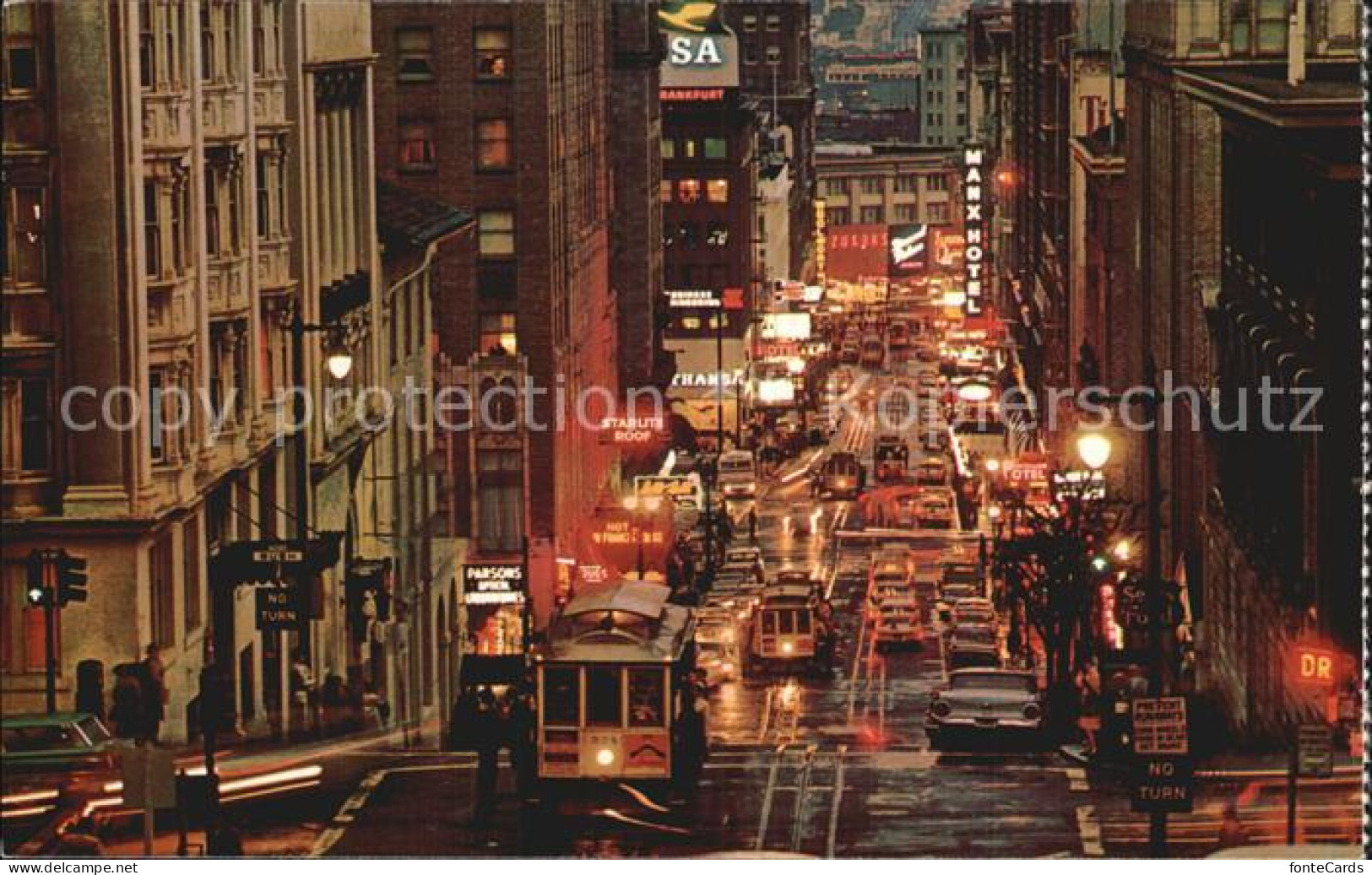 72582209 San_Francisco_California Busy Cable Cars At Night Powell Street Hill - Other & Unclassified