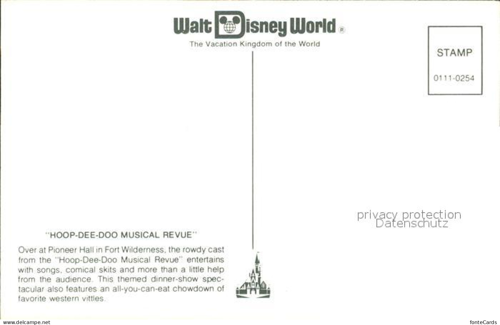 72582200 Walt_Disney_World Hoop Dee Doo Musical Revue - Autres & Non Classés