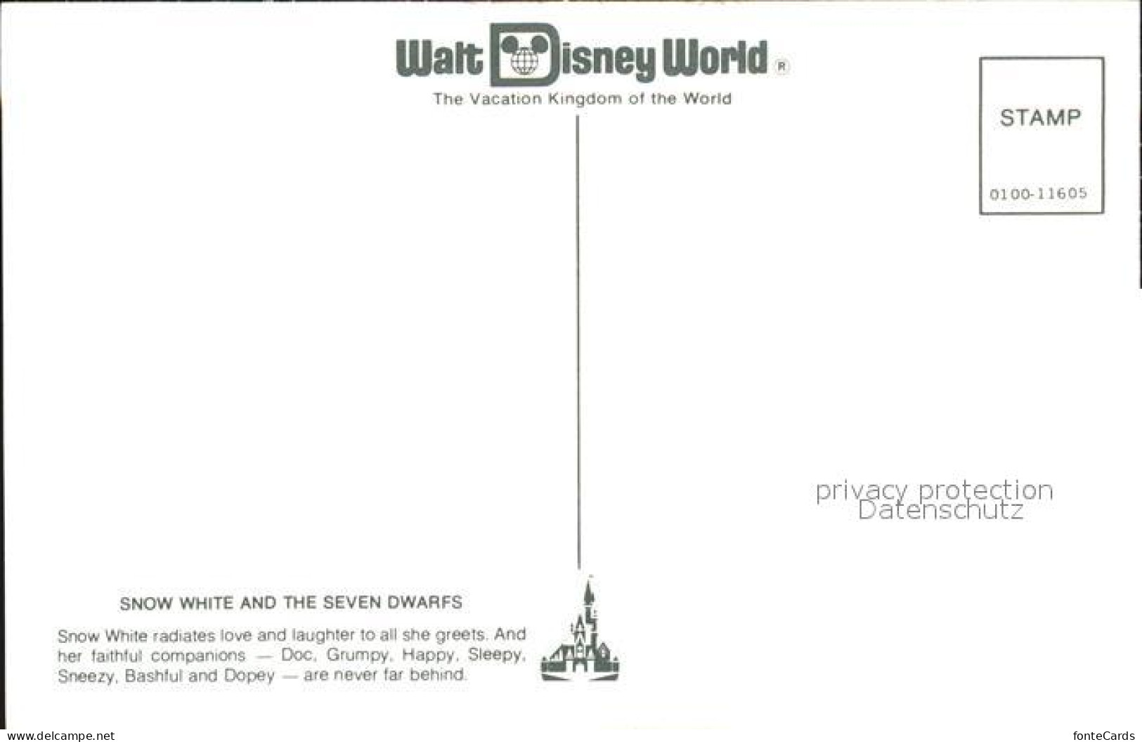 72582196 Walt_Disney_World Schneewittchen Und Die Sieben Zwerge - Autres & Non Classés