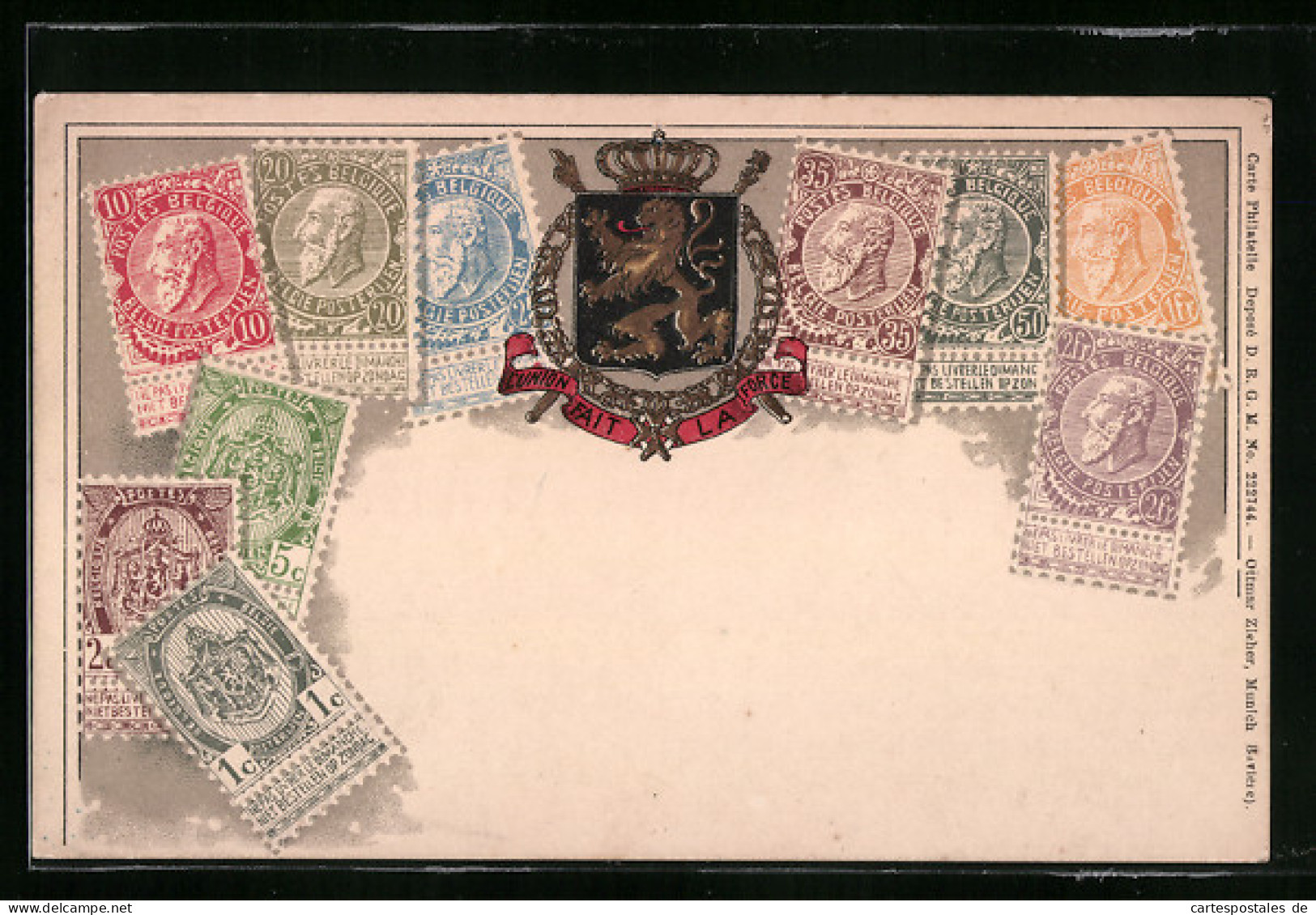 AK Briefmarken Aus Belgien  - Briefmarken (Abbildungen)