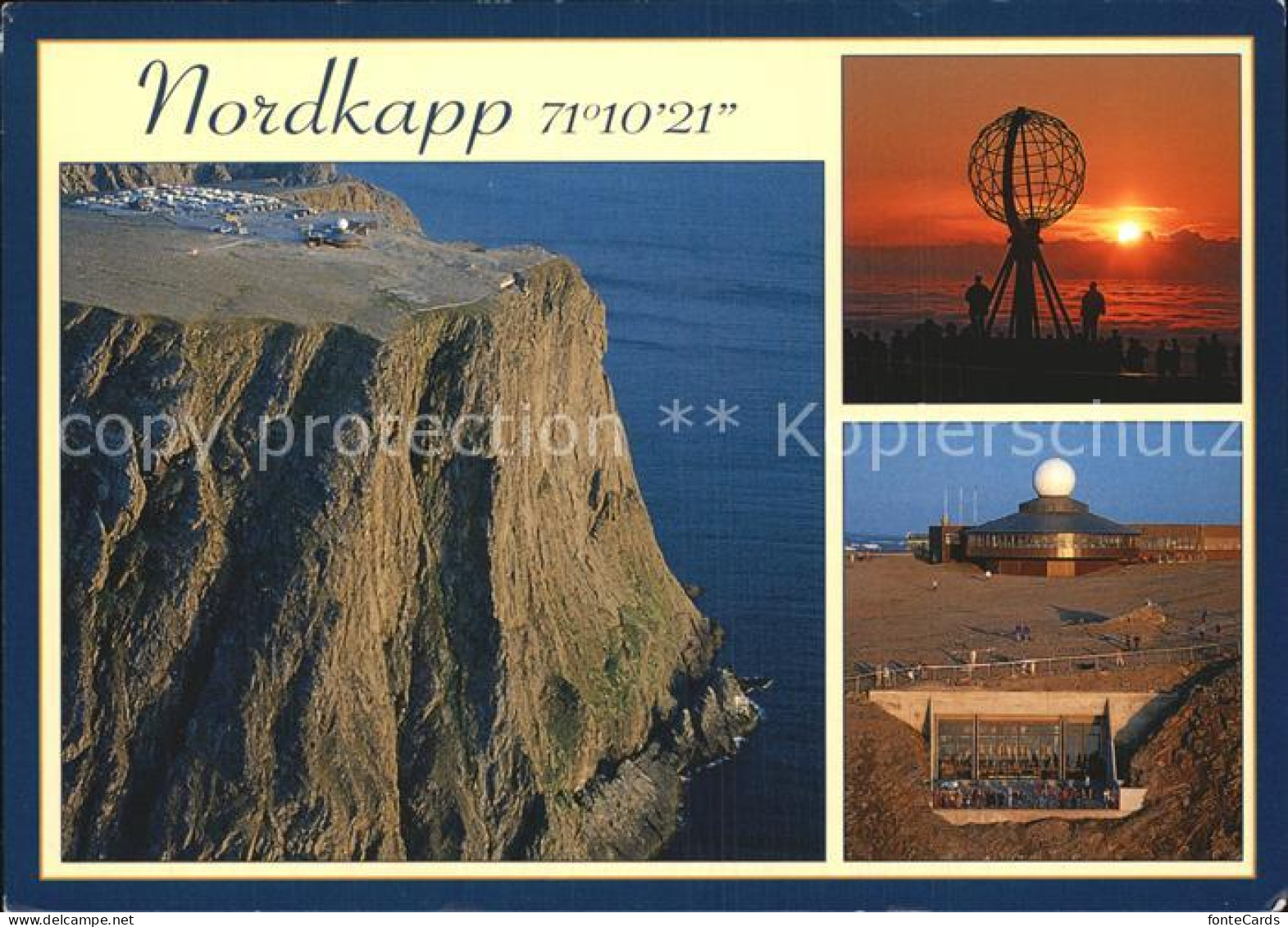 72576694 Nordkapp Nordkap Norge Plateau Fliegeraufnahme Mitternachtssonne  - Noruega