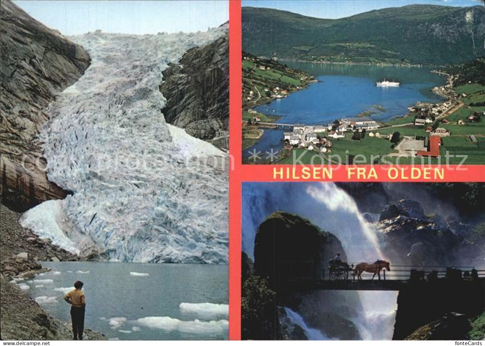 72576683 Olden Nordfjord Briksdalsbreen Gletscher Fjord Wasserfall Olden Nordfjo - Norway