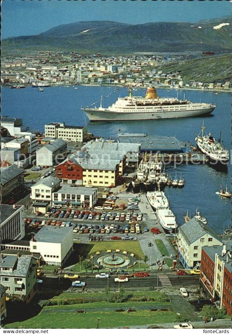 72576651 Hammerfest Hafen Passagierdampfer Fliegeraufnahme Hammerfest - Noruega