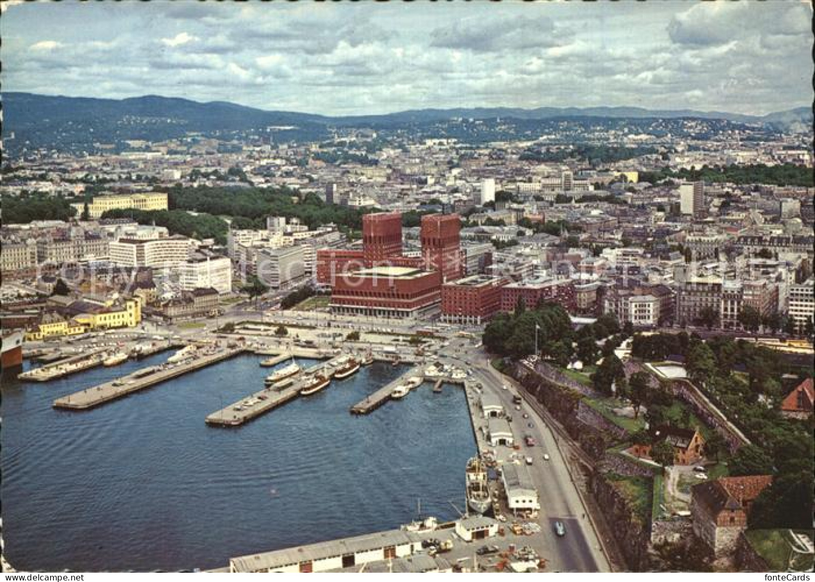 72576645 Oslo Norwegen Hafen Rathaus Blick Ueber Die Stadt Fliegeraufnahme Aales - Noruega