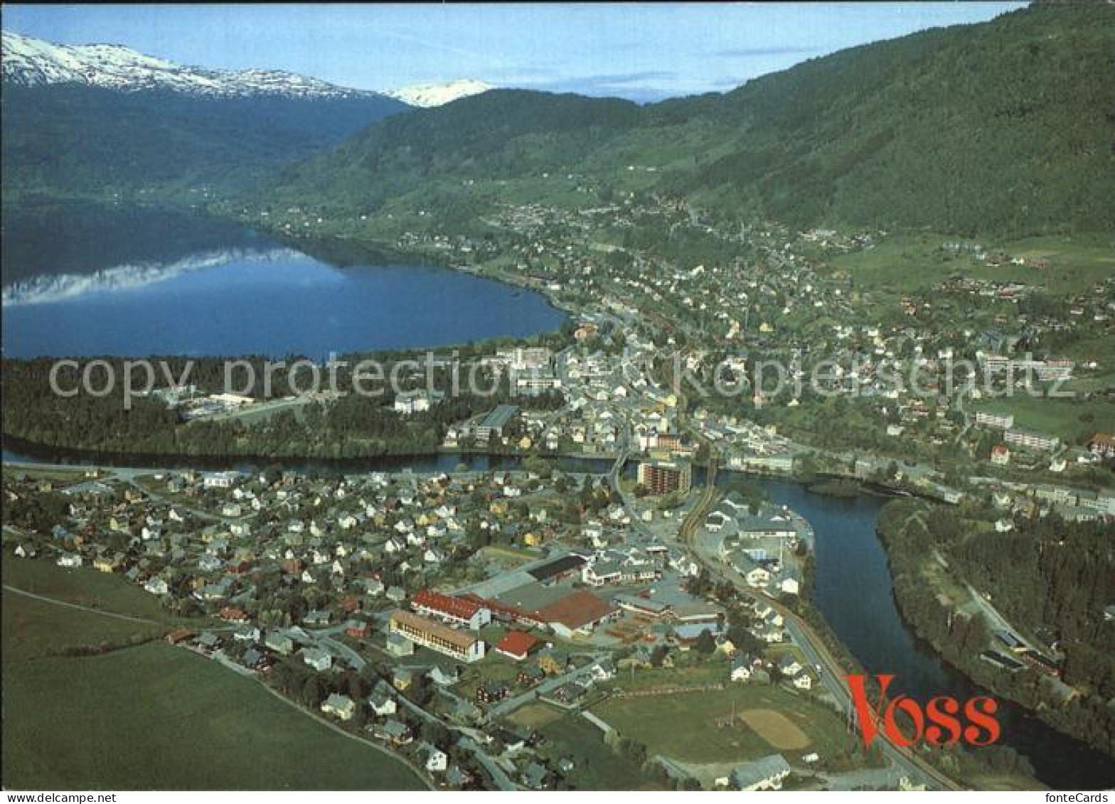 72576635 Voss Hordaland Fliegeraufnahme Voss - Norwegen