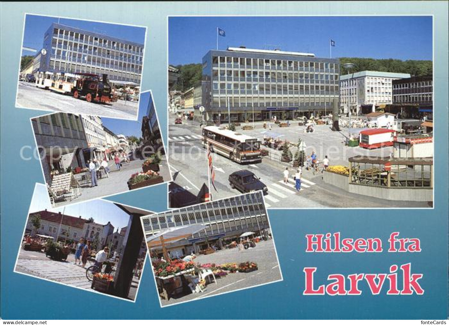72576591 Larvik Innenstadt Platz Fussgaenerzone Larvik - Norwegen