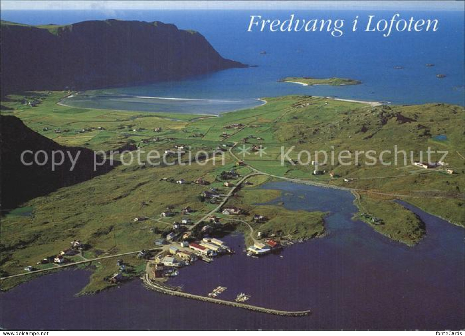 72576520 Fredvang Fliegeraufnahme Fredvang Lofoten Insel - Norvège