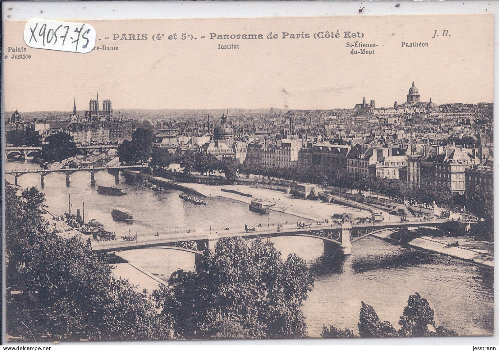 PARIS IV EME ET V EME- PANORAMA COTE EST-LES PONTS SUR LA SEINE - Arrondissement: 02