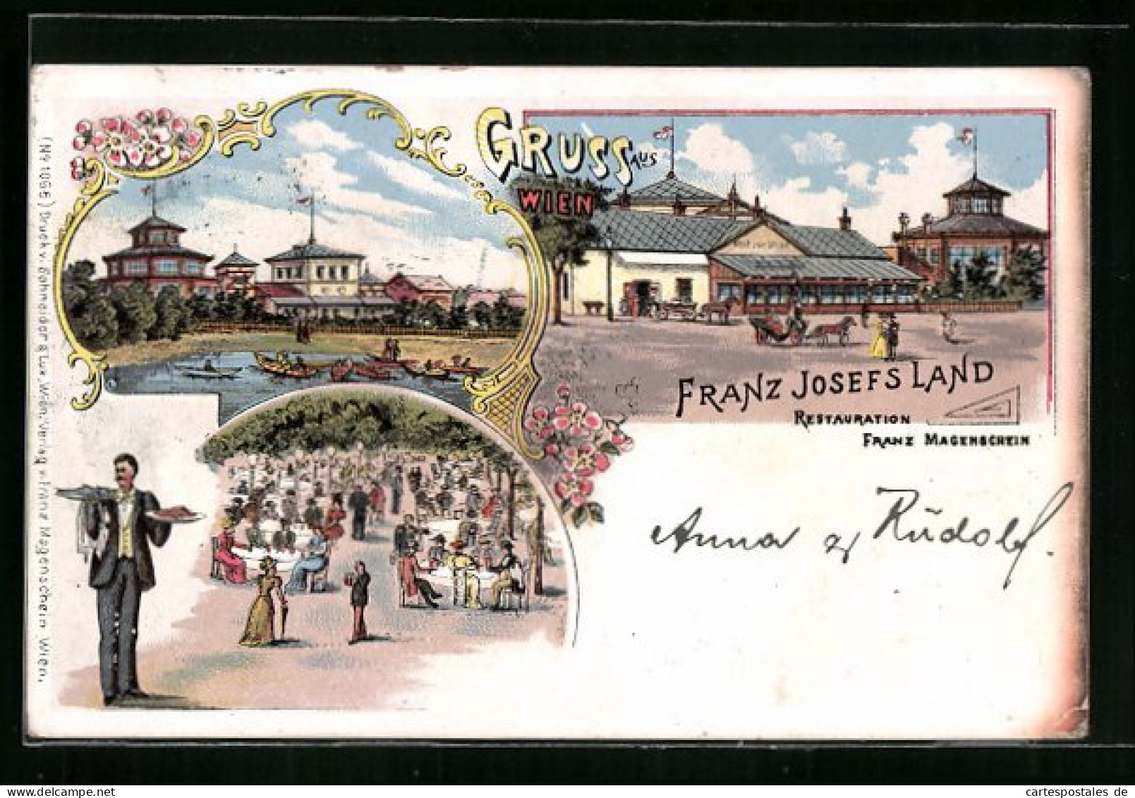 Lithographie Wien, Restaurant Franz Josefs Land Von Franz Magenschein  - Altri & Non Classificati