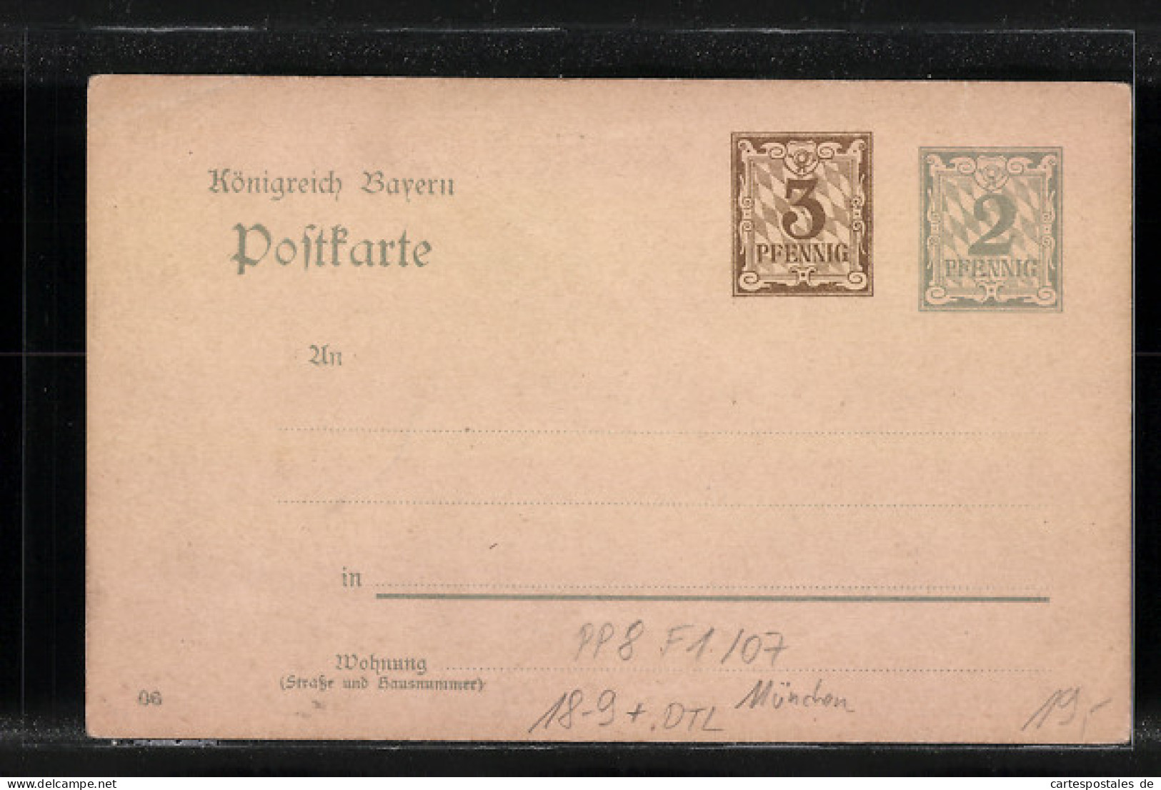 AK Ganzsache Bayern PP8F1 /07: München, Deutsches Museum, Totale Und Lageplan  - Cartoline