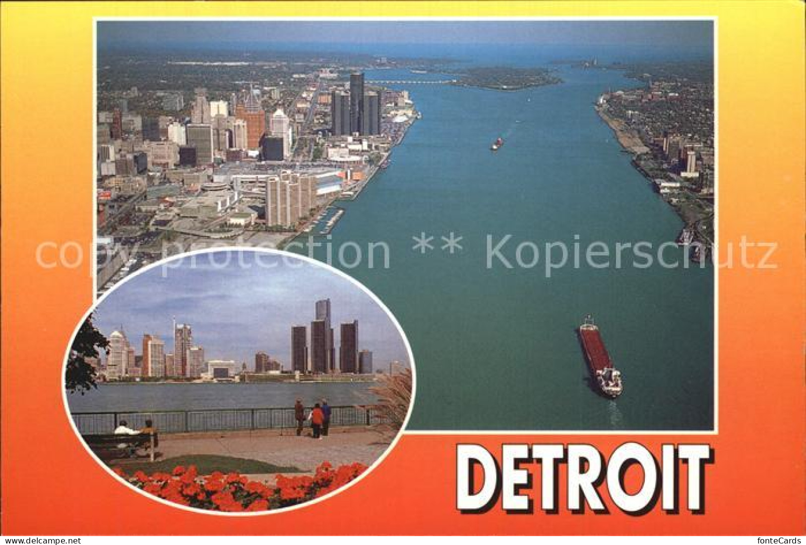 72556329 Detroit_Michigan Fliegeraufnahme Hafen Und Skyline - Other & Unclassified
