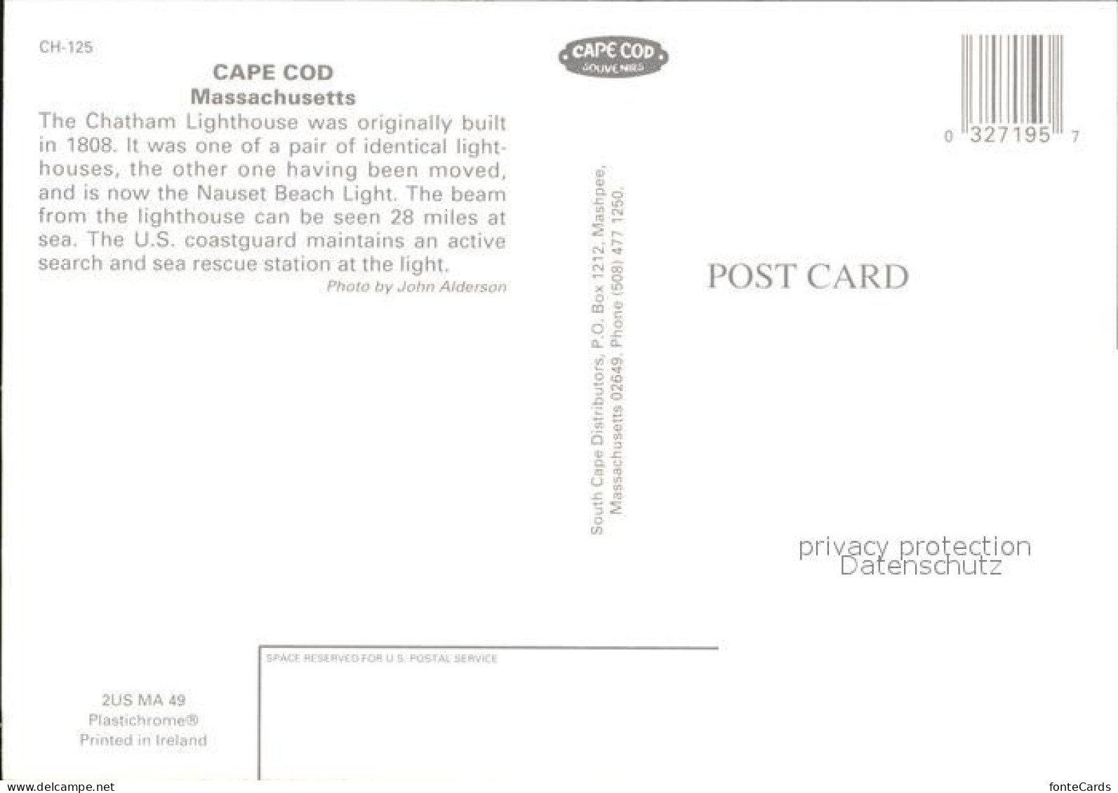 72555764 Cape Cod Mass. Chatham Light Cape Cod Mass. - Autres & Non Classés