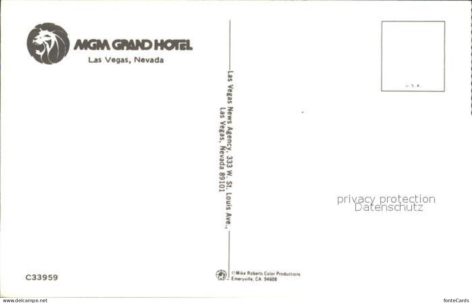 72553770 Las_Vegas_Nevada MGM Grand Hotel - Altri & Non Classificati