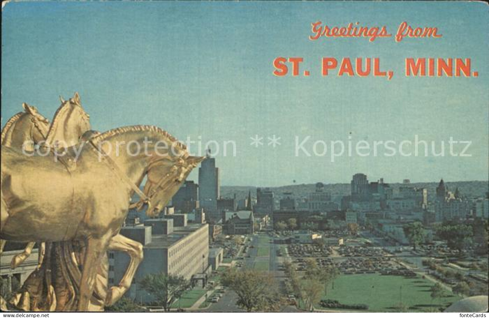 72542226 St Paul Minnesota Skyline Stadtzentrum Gilded Horse St Paul Minnesota - Altri & Non Classificati