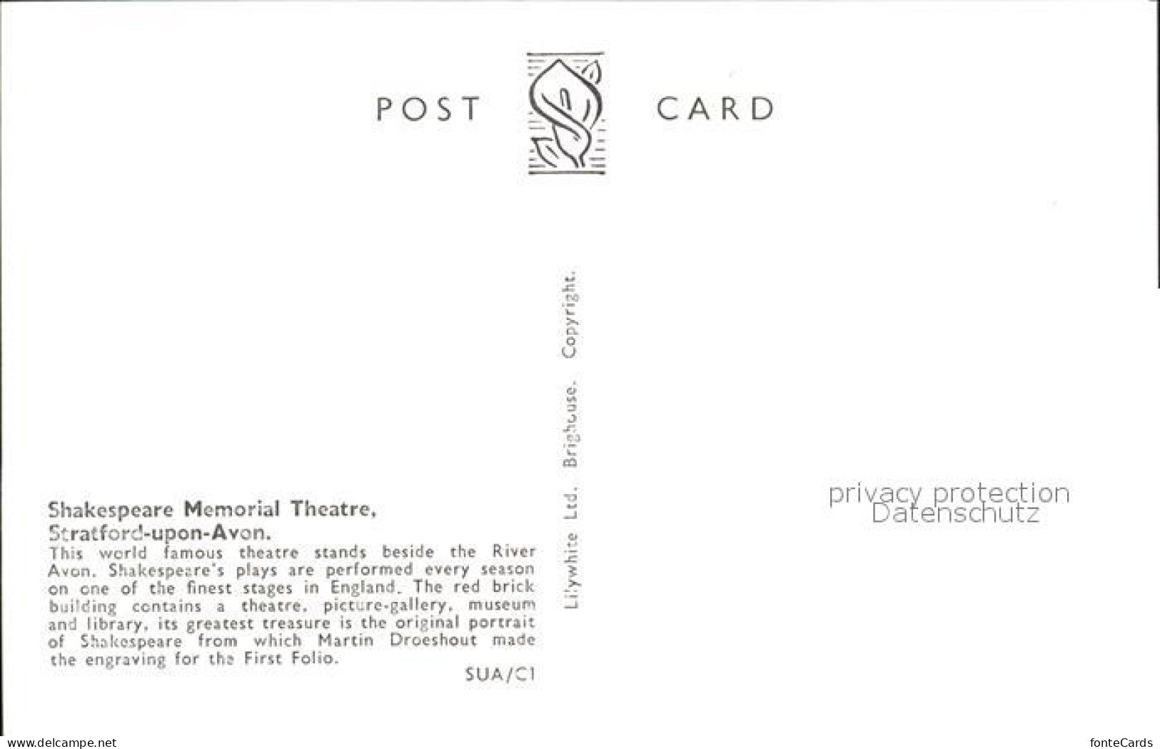 72541296 Stratford-Upon-Avon Shakespeare Memorial Theatre Stratford-Upon-Avon - Sonstige & Ohne Zuordnung