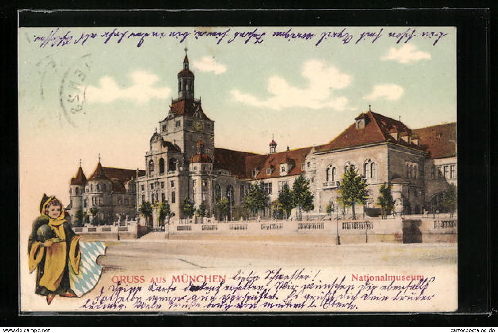 AK München, Strassenpartie Vor Dem Nationalmuseum  - Muenchen