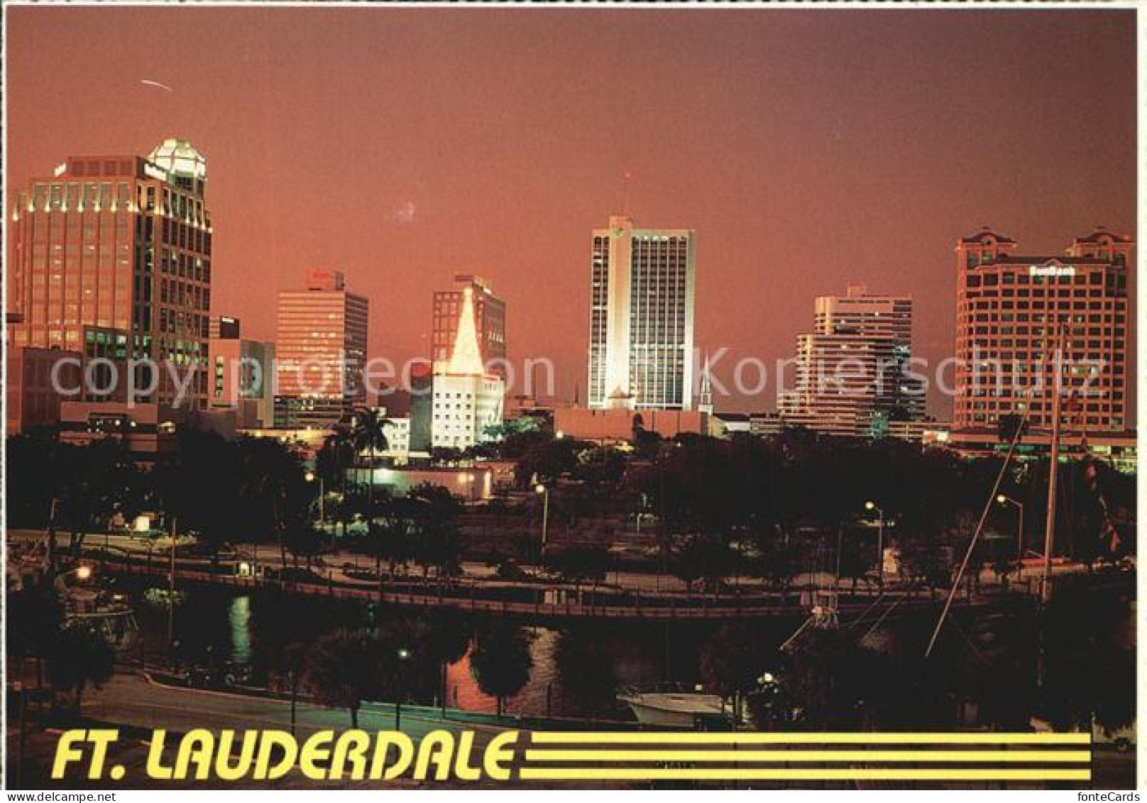 72521543 Fort_Lauderdale Skyline Mit Fluss Bei Nacht - Other & Unclassified