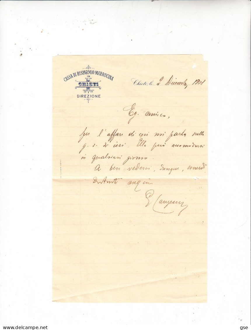 CASSA Di RISPARMIO MARRUCINA 1908 - Chieti -  Lettera  Direzione - Other & Unclassified