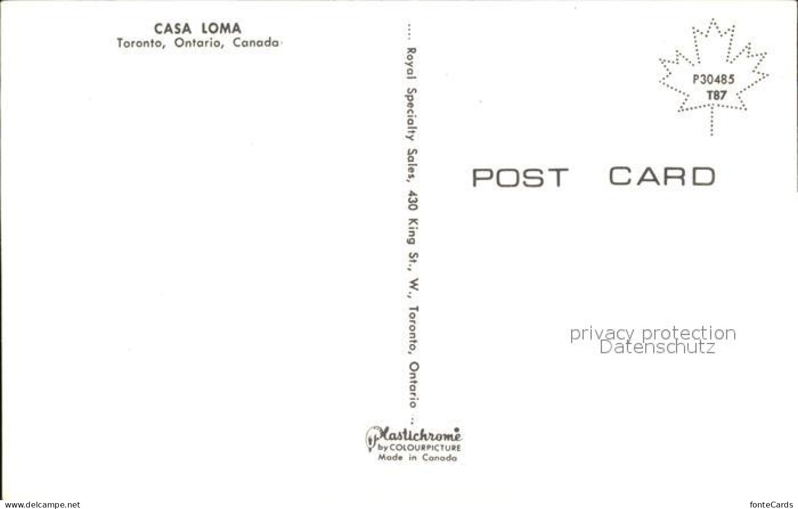72520035 Toronto Canada Casa Loma  - Unclassified