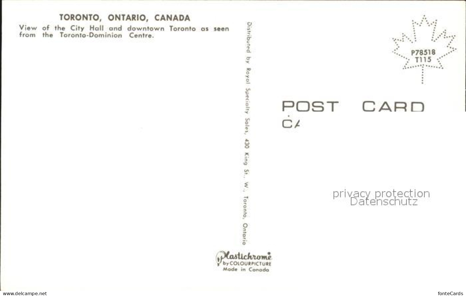 72520013 Toronto Canada Luftaufnahme City Hall   - Unclassified