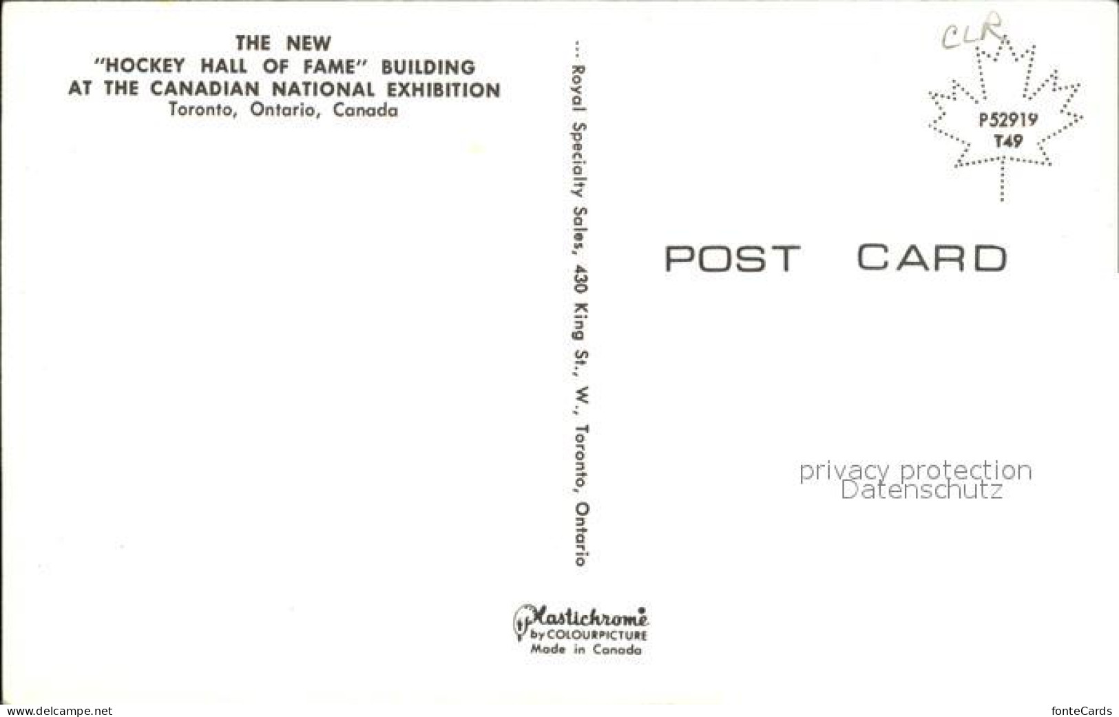 72519998 Toronto Canada New Hockey Hall Of Fame Building   - Non Classés