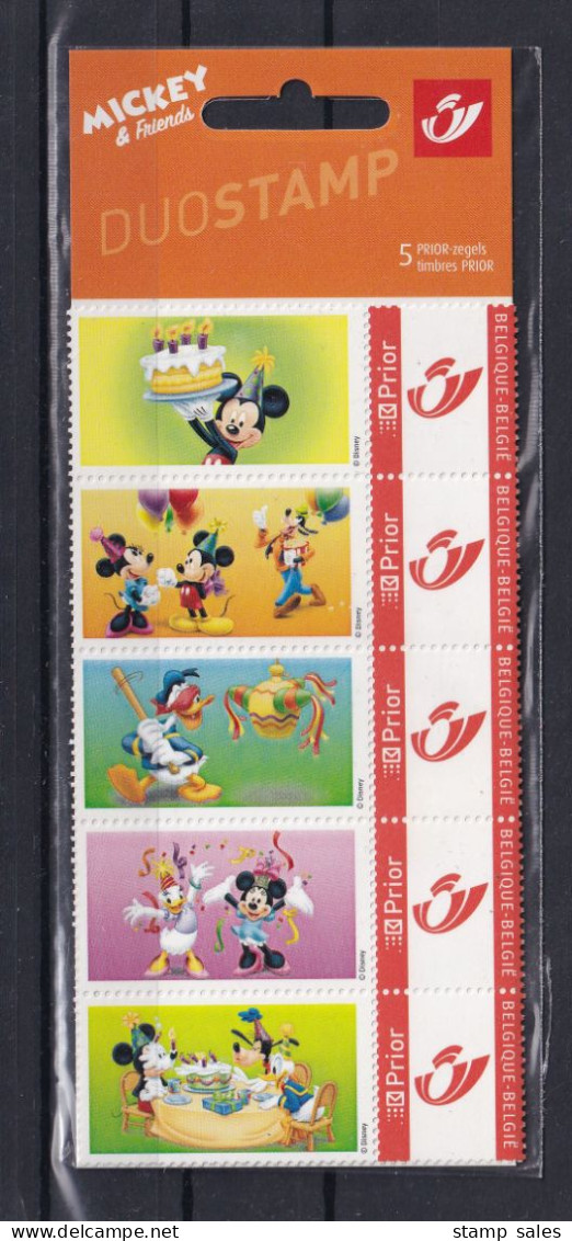 Belgium Duostamp Disney Mickey Mouse MNH ** SUPERB - Postfris