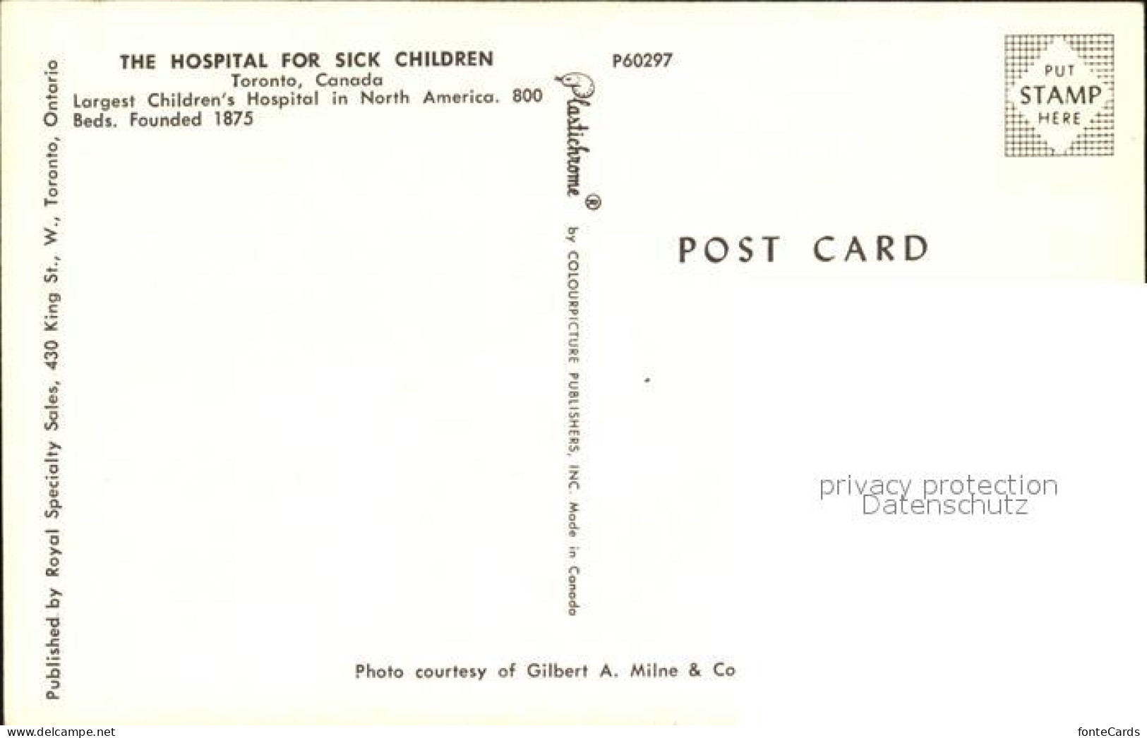 72519984 Toronto Canada Hospital For Sick Children  - Zonder Classificatie