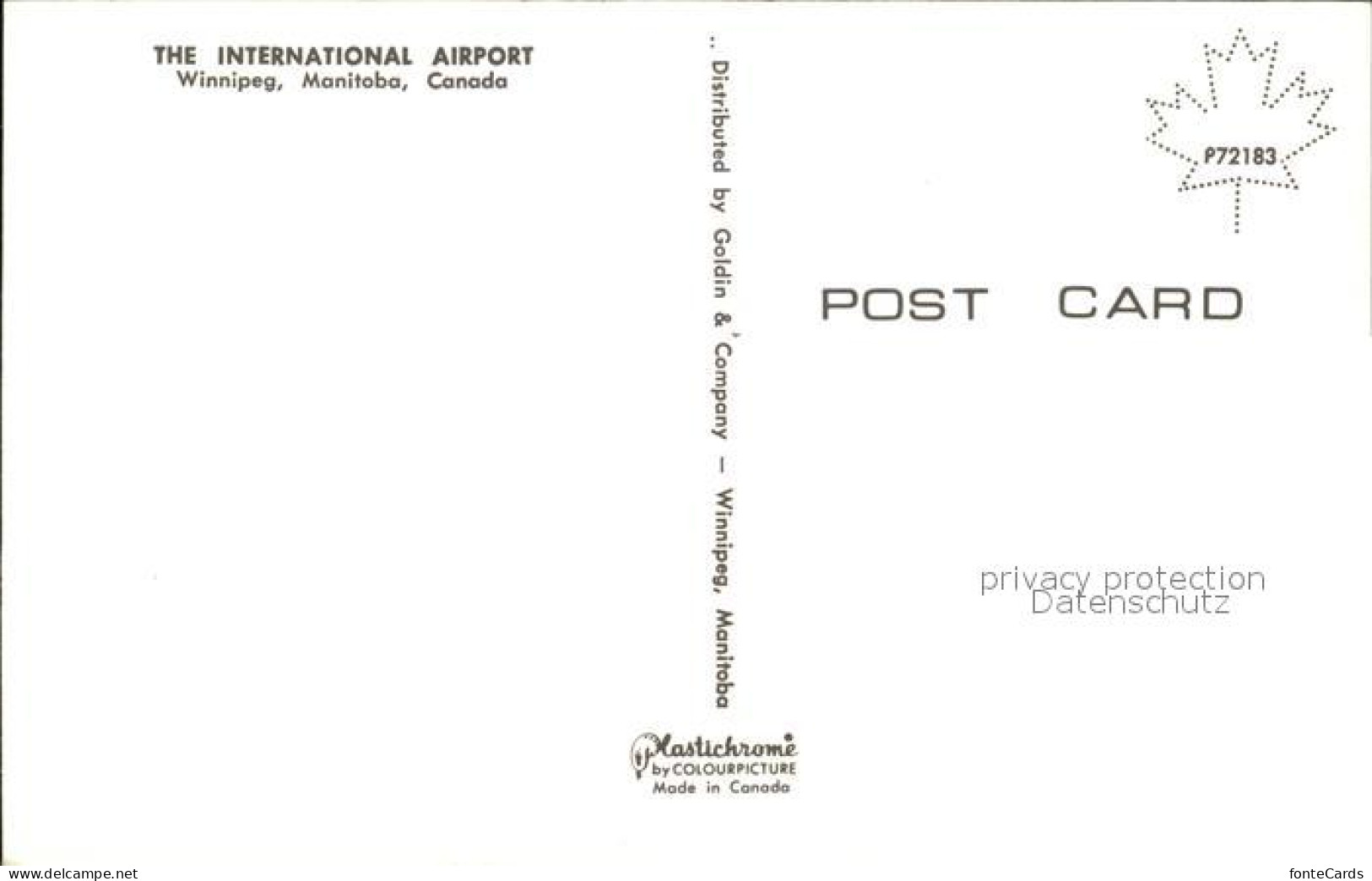 72519945 Winnipeg International Airport Winnipeg - Ohne Zuordnung