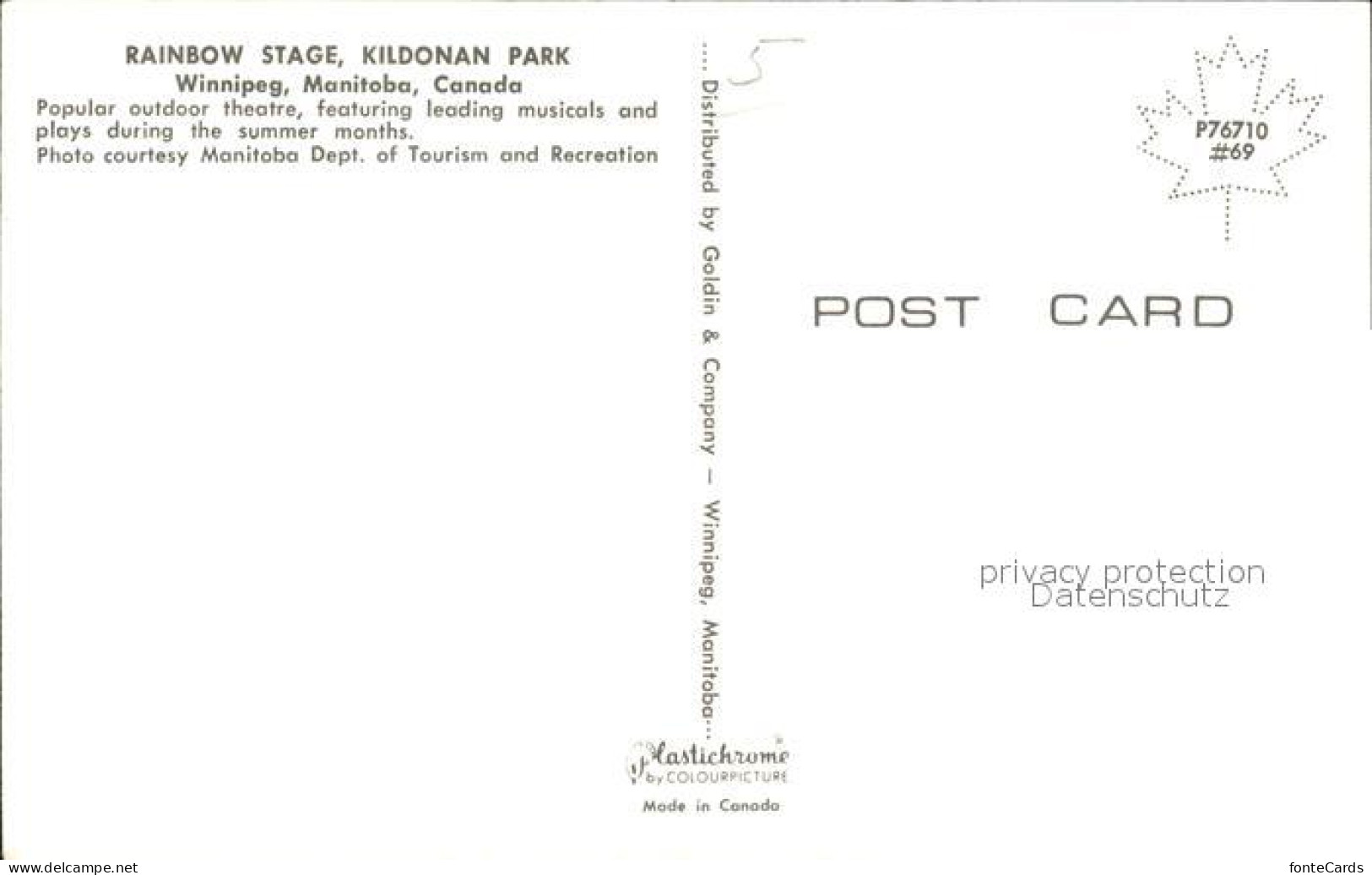 72519941 Winnipeg Rainbow Stage Kildonan Park Winnipeg - Non Classificati