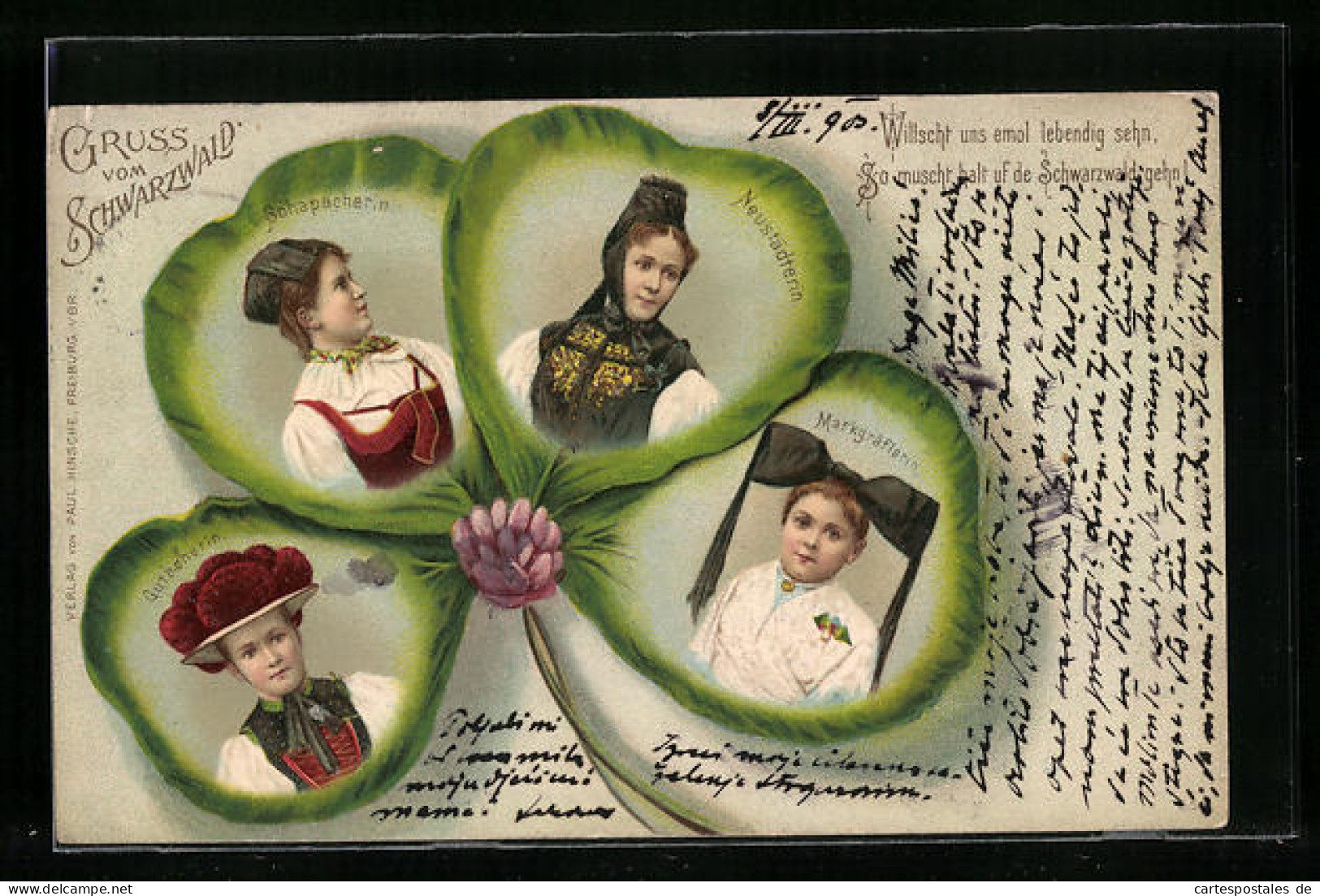 Lithographie Frauen In Verschiedenen Schwarzwälder Trachten  - Costumes