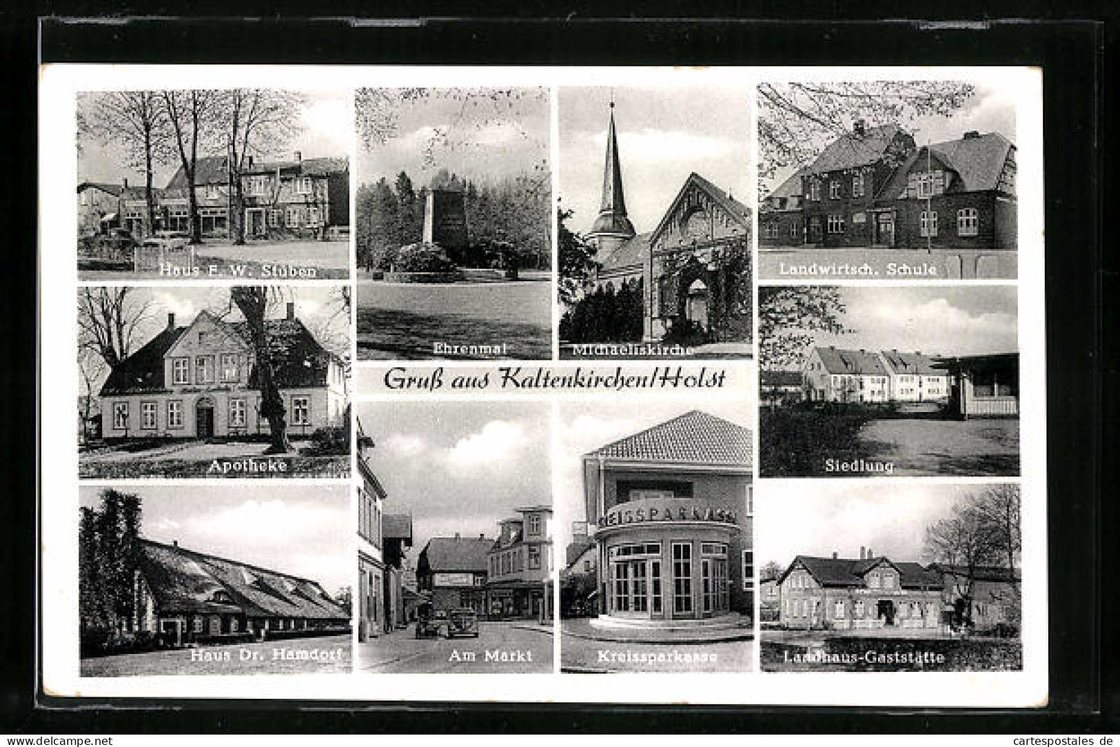 AK Kaltenkirchen /Holst., Landhaus-Gaststätte, Apotheke, Landwirtsch. Schule  - Kaltenkirchen