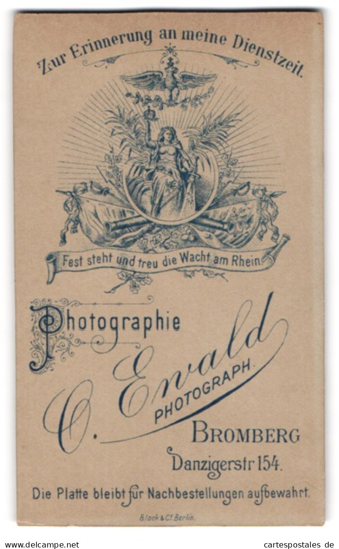 Fotografie O. Ewald, Bromberg, Darstellung Der Wacht Am Rhein Mit Adler Und Kanonen, Fest Steht Die Wacht Am Rhein  - Personnes Anonymes