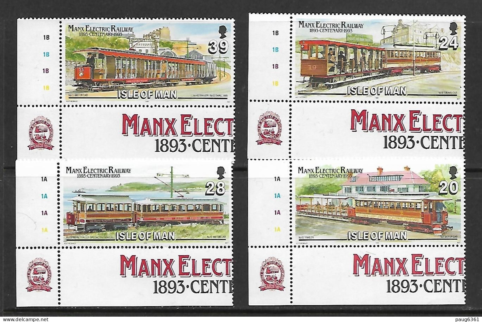 ILE DE MAN 1993 TRAMWAYS  YVERT N°578/581 NEUF MNH** - Strassenbahnen