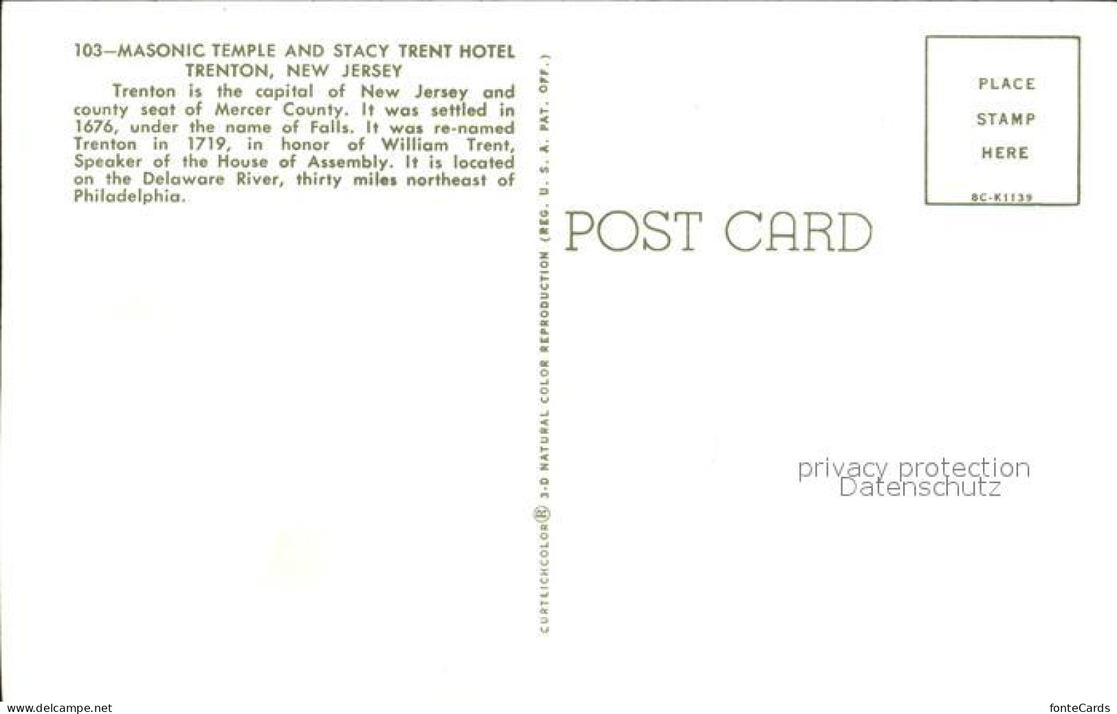 72506930 Trenton_New_Jersey Hotel Stacy Trent - Altri & Non Classificati