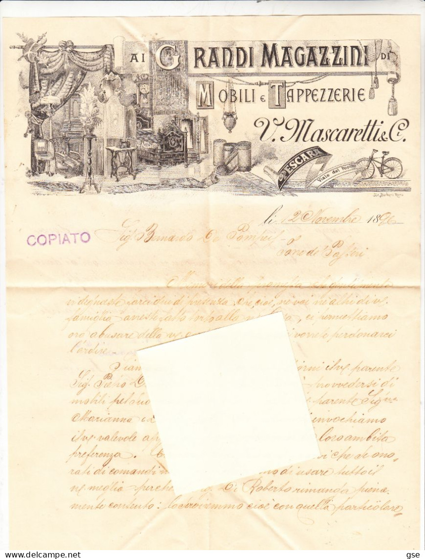 GRANDI MAGAZZINI MOBILI E TAPPEZZERIE - PESCARA 1896 - Mascaretti -  Lettera Interna - Andere & Zonder Classificatie