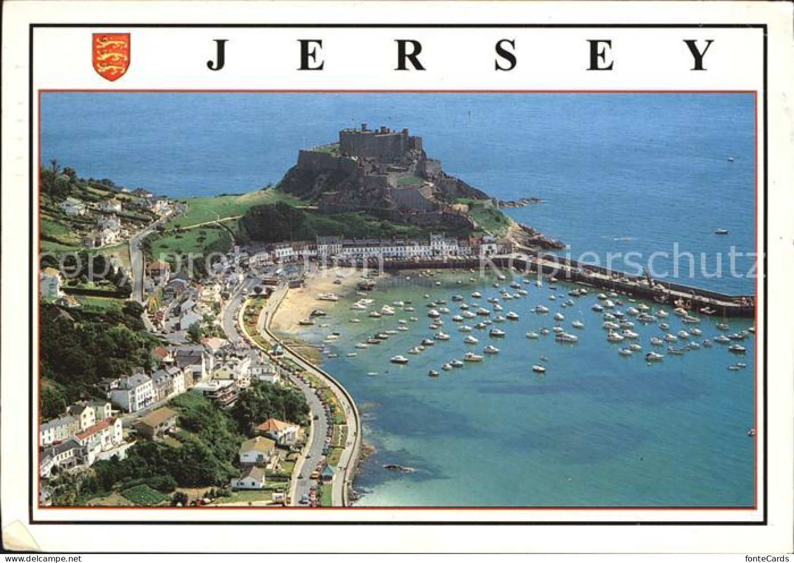 72498786 Jersey United Kingdom Aerial View Of Mont Orgueil Castle And Gorey Harb - Autres & Non Classés