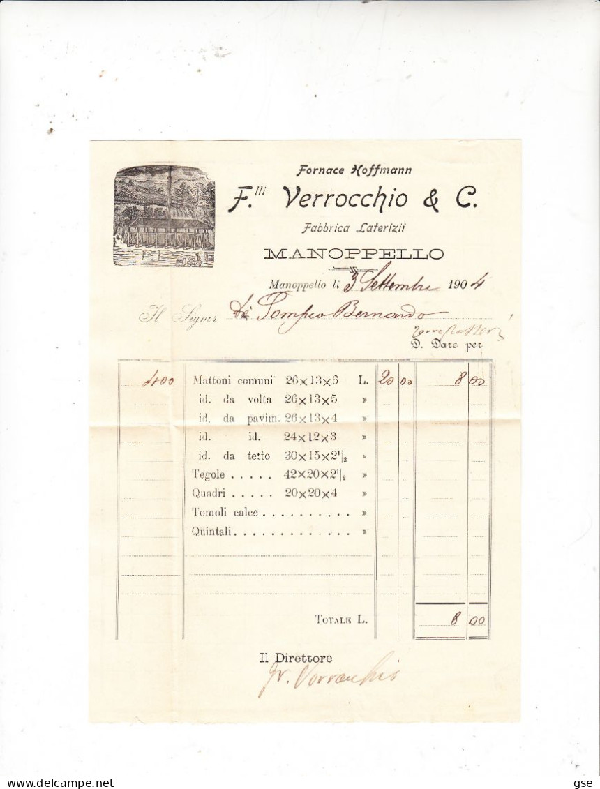 FRATELLI VERROCCHIO & C. - MANOPPELLO  1904  - Con  Documento Interno - Other & Unclassified