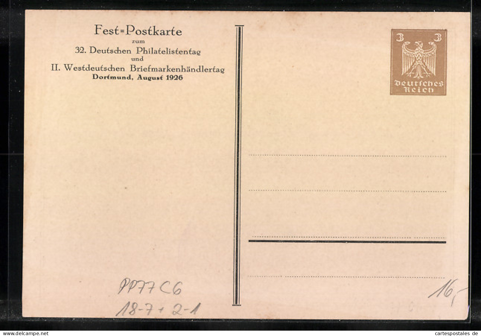 Künstler-AK Dortmund, Postwertzeichen-Ausstellung 1926, Postkutsche, Ganzsache PP77C6  - Francobolli (rappresentazioni)