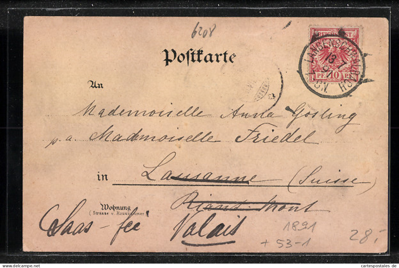 Vorläufer-Lithographie Bad Schwalbach, 1891, Kurhaus, Stahlbrunnen, Weinbrunnen  - Bad Schwalbach