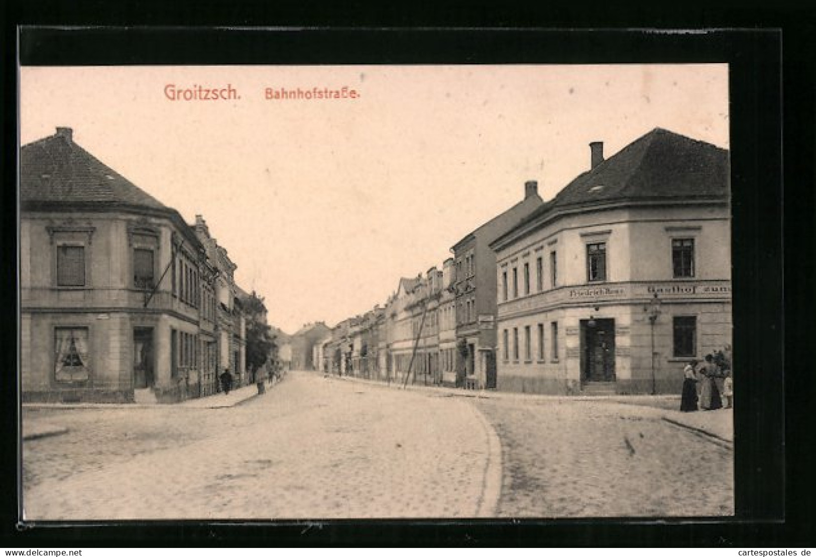 AK Groitzsch, Gasthof Zum Kronprinz In Der Bahnhofstrasse  - Autres & Non Classés